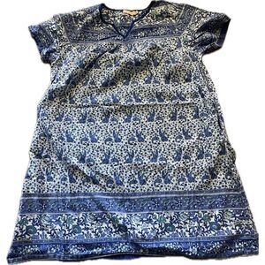 La Cera Blue House Dress Muu Muu 100% Cotton Women’s Size 1X G3